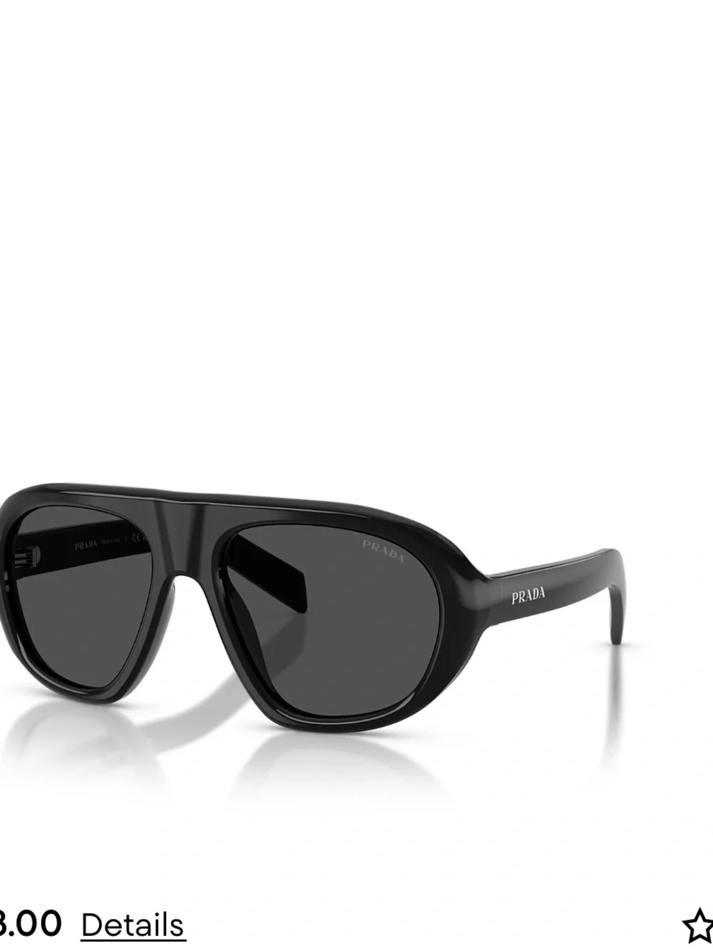 Prada Black Aviator-Style Sunglasses with Dark Lenses these can be unisex